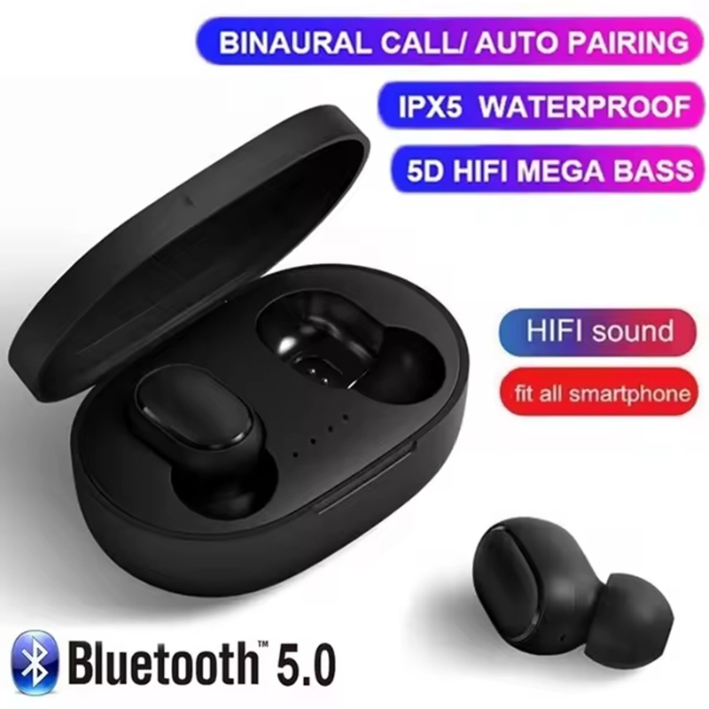 Esports Gaming Earbuds - A6S TWS หูฟังไร้สายบลูทูธ 5.0 หูฟังระบบควบคุมแบบสัมผัสหูฟังพร้อมไมโครโฟนกีฬาชุดหูฟังกันน้ำสำหรับไอโฟน เสี่ยวมี่