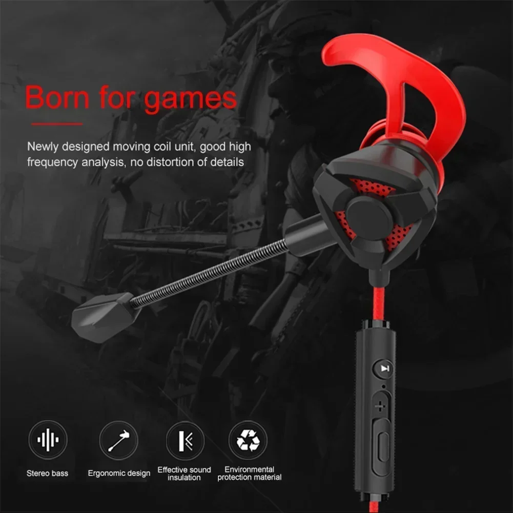 Esports Gaming Earbuds - ชุดหูฟัง Gamer หูฟังแบบมีสายหูฟังสําหรับเล่นเกมพร้อมไมโครโฟนสําหรับ Pubg PS4 CSGO