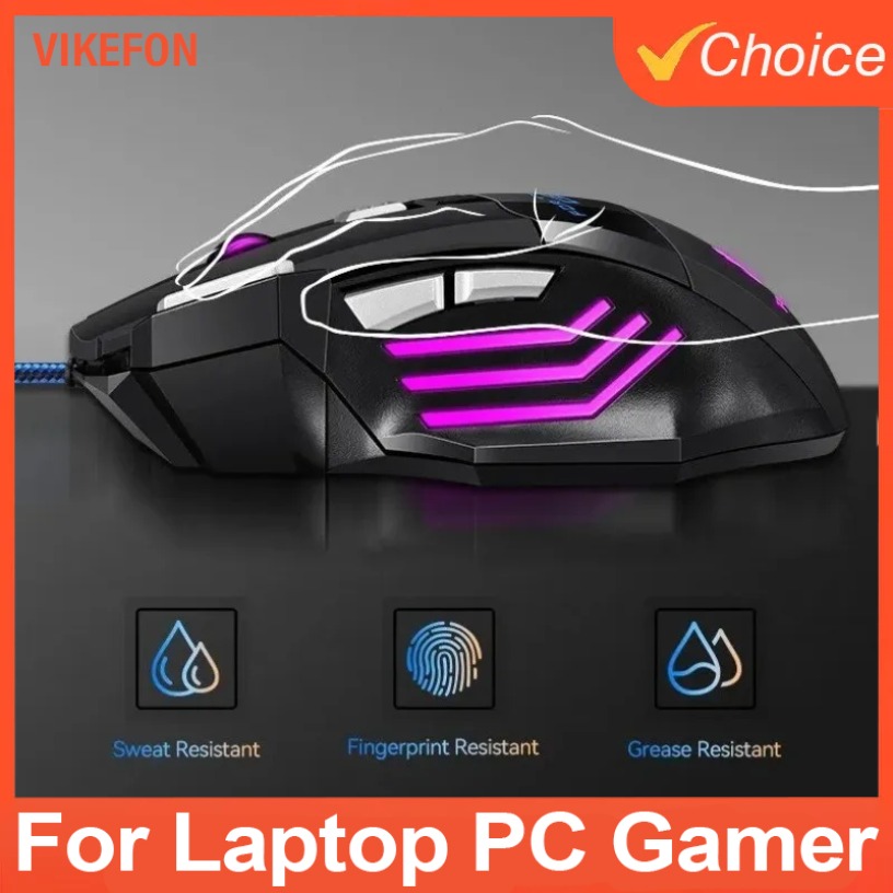 Esports Gaming Pcs - เมาส์เกมมิ่งแบบมีสาย 7D รุ่นใหม่ 1 ชิ้น ไฟ