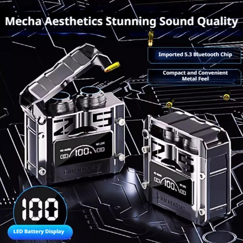 Esports Gaming Earbuds - หูฟังเกมมิ่งไร้สาย M25 บลูทูธ 5.3 เชื่อมต่อแยกอิสระทั้งสองข้าง เสียงไฮไฟ
