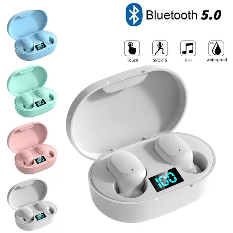Esports Gaming Earbuds - A6S TWS หูฟังไร้สายบลูทูธชุดหูฟังระบบควบคุมแบบสัมผัสหูฟังพร้อมไมโครโฟน HD หูฟังกีฬาหูฟังกันน้ำสำหรับไอโฟน