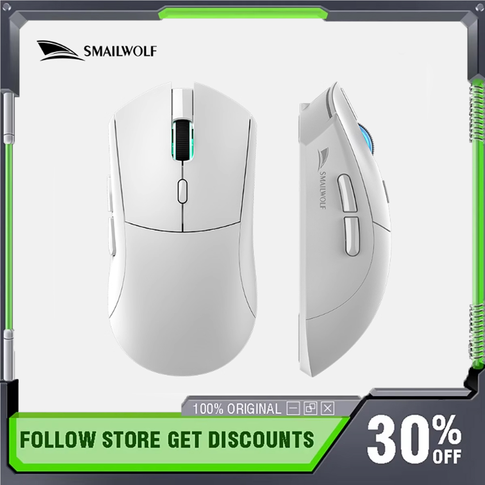 Esports Gaming Business - เมาส์เกมมิ่ง SMAILWOLF RS7 บลูทูธไร้สาย สามโหมด PAW3311