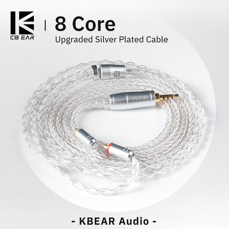 Esports Gaming Earbuds - KBEAR 8 Core อัพเกรด Silver สายหูฟังสาย