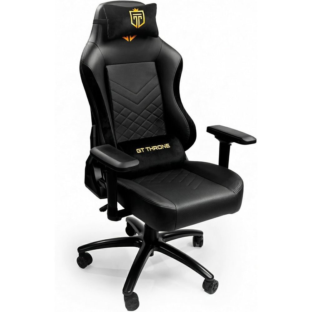 Gaming & Esports District - เก้าอี้เล่นเกมปรับเอนตามหลักสรีรศาสตร์สำหรับคนตัวใหญ่และสูง ที่วางแขนแบบ 3 มิติ พนักพิงปรับได้ รองรับน้ำหนักได้สูงสุด