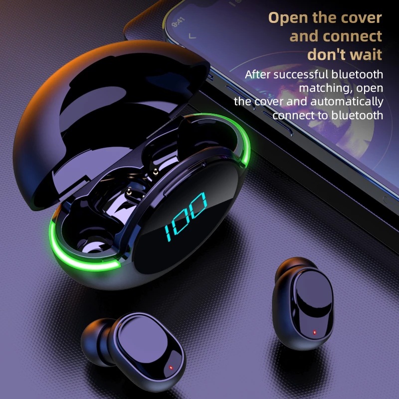 Esports Gaming Headset - # Y80หูฟังบลูทูธใหม่ TWS ไร้สายสำหรับเล่นกีฬาวิ่งกันน้ำลดเสียงรบกวนเล่นเกมหน้าจอดิจิตอลสำหรับโทรศัพท์มือถือ