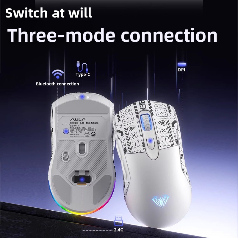 เมาส์ไร้สายบลูทูธ AULA SC525 ส - Esports Gaming Business บทวิจารณ์และราคา