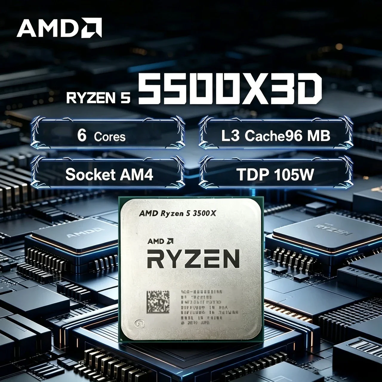 AMD Ryzen 5 5500X3D R5 5500X3D - Amd Cpu Ryzen 5 บทวิจารณ์และราคา