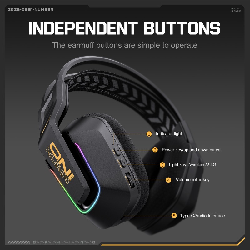 หูฟังเกมมิ่ง ONIKUMA GT828 ไร้ - Esports Gaming Headset บทวิจารณ์และราคา